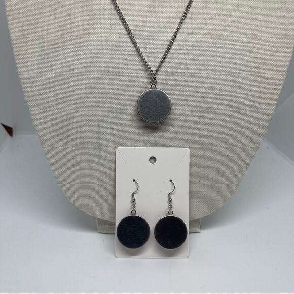 Handmade Red Orange Teal Silver Mandala Pendant Necklace & Earrings Set NWT OS - Picture 5 of 6